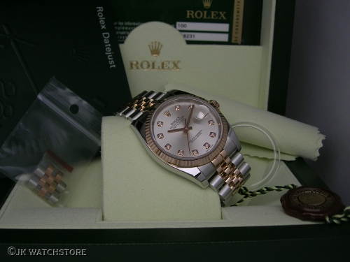 ROLEX DATEJUST 116231 2012 STEEL/EVERROSE SILVER - DIAMOND  DIAL DSCN1357_0df44c.JPG