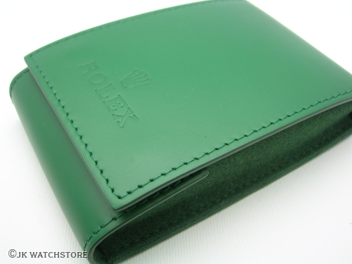 ROLEX GREEN LEATHER TRAVEL POUCH