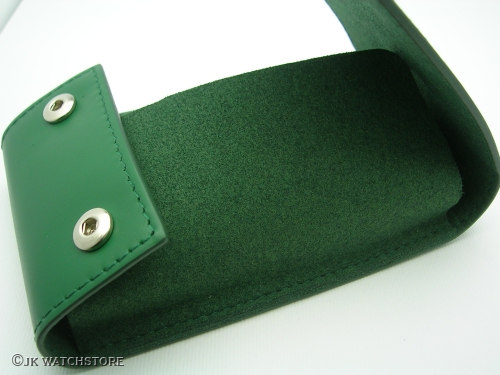 ROLEX GREEN LEATHER TRAVEL POUCH