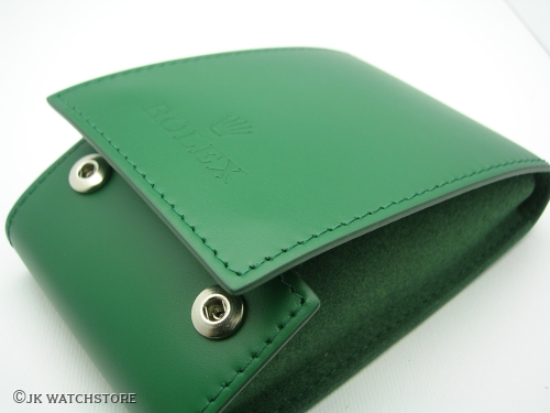 ROLEX GREEN LEATHER TRAVEL POUCH