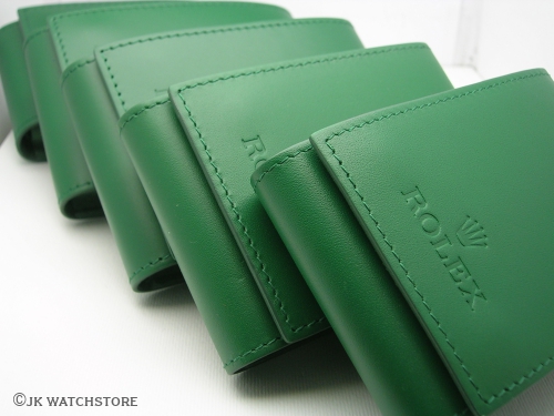 ROLEX GREEN LEATHER TRAVEL POUCH