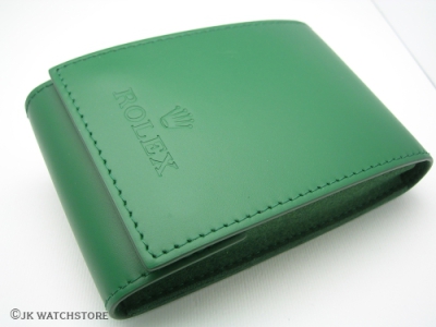 ROLEX GREEN LEATHER TRAVEL POUCH