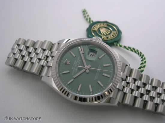 JK Watchstore, World of Rolex, ROLEX DATEJUST 36 126234 MINT GREEN DIAL 2026